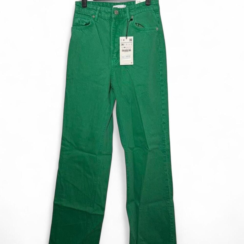 NWT Zara Women's Green Jeans C61